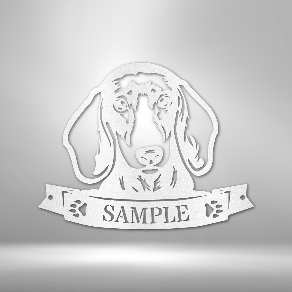 Dachshund Face Monogram - Steel Sign