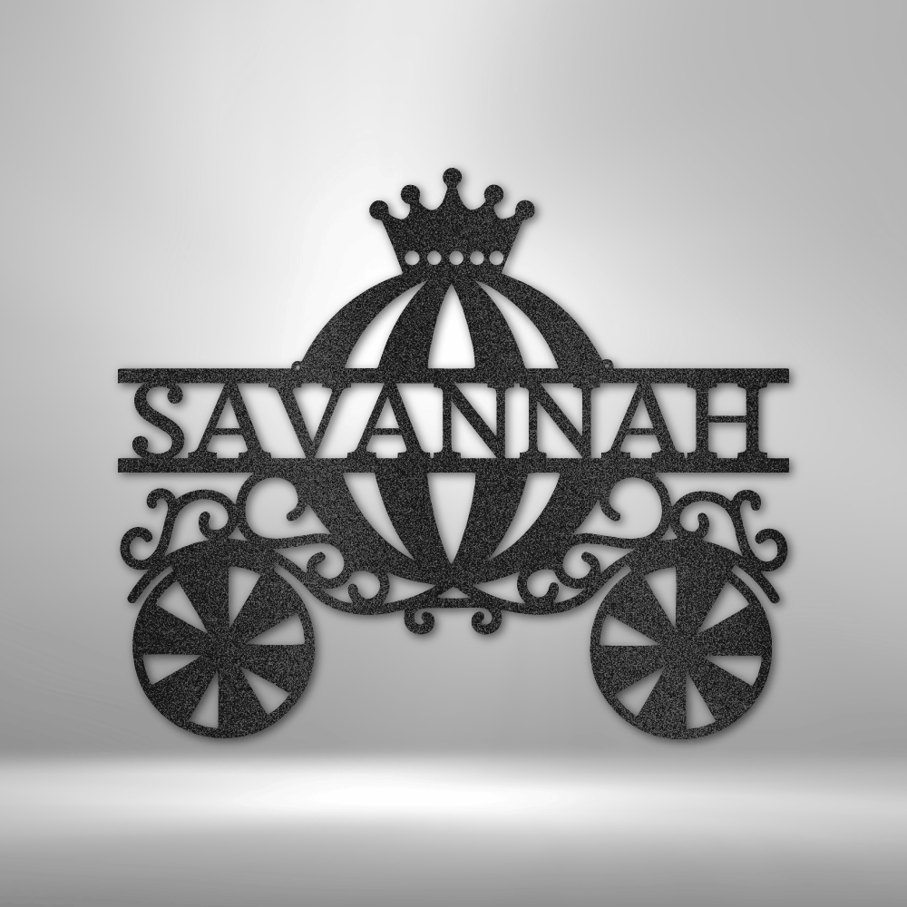 Princess Carriage Monogram - Steel Sign