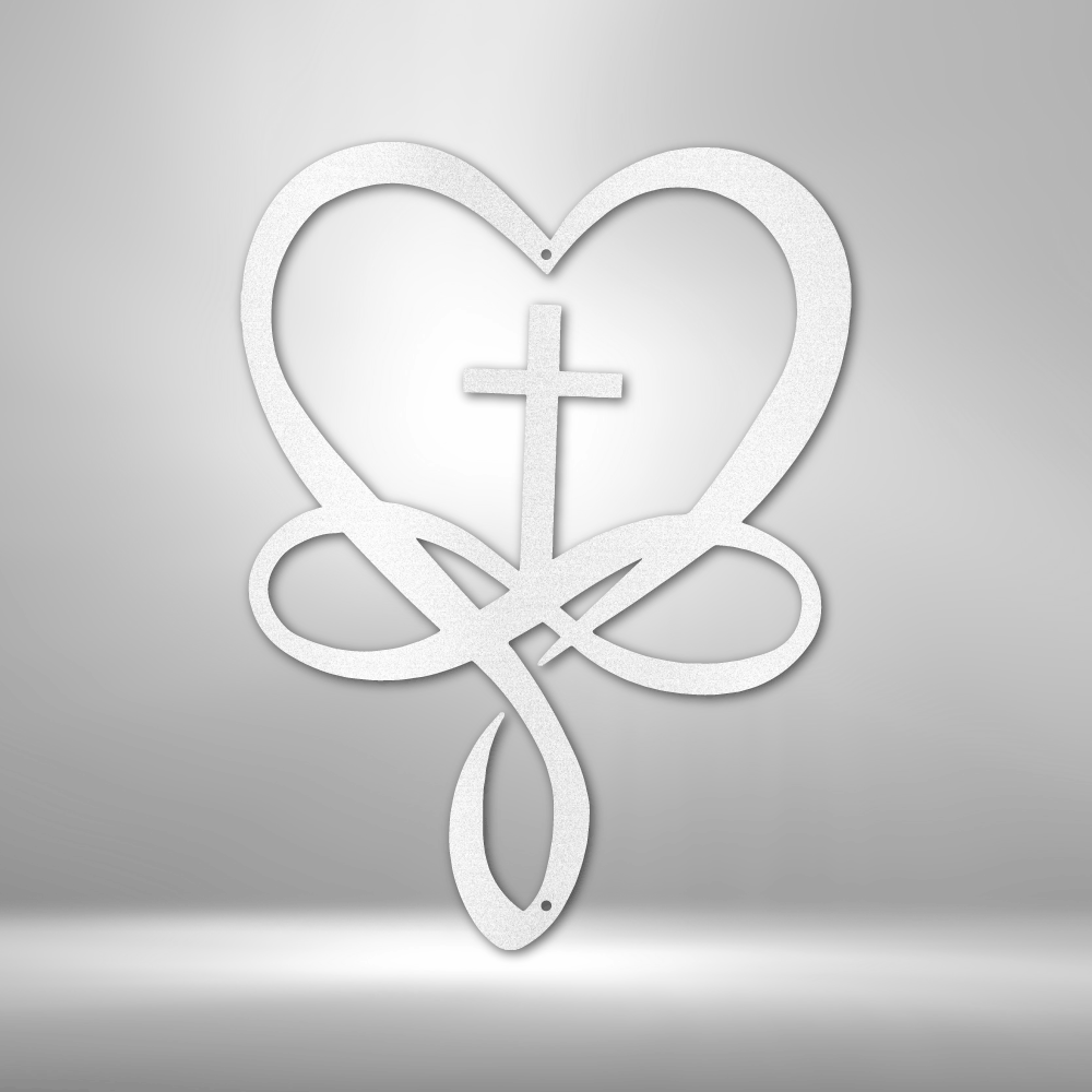 Love Infinity Cross - Steel Sign