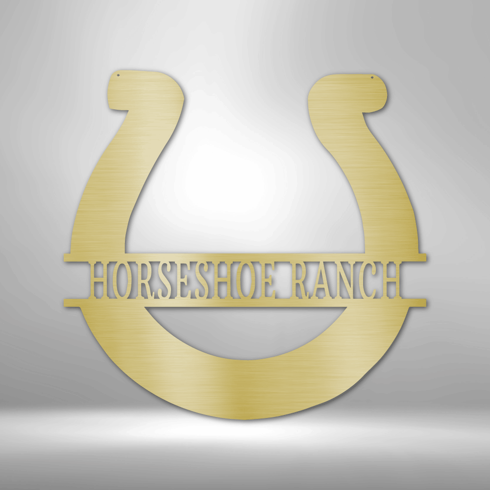 Simple Horseshoe Monogram - Steel Sign